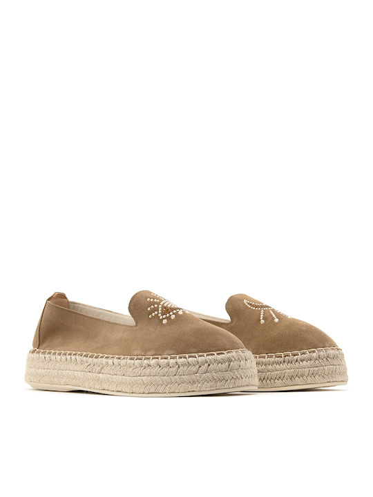 Women's Suede Espadrilles Taupe