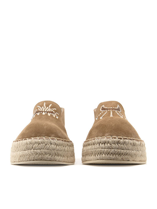 Women's Suede Espadrilles Taupe