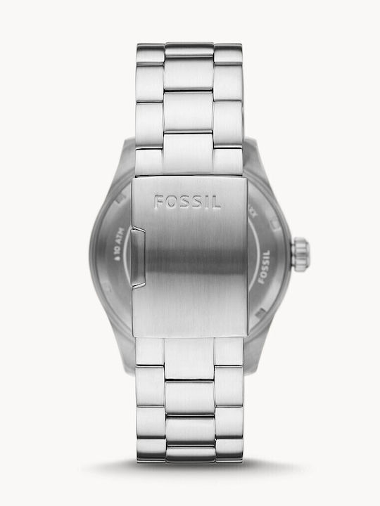 Fossil Defender Мъжки Часовник 46мм Слънчев сребърен метален гривна