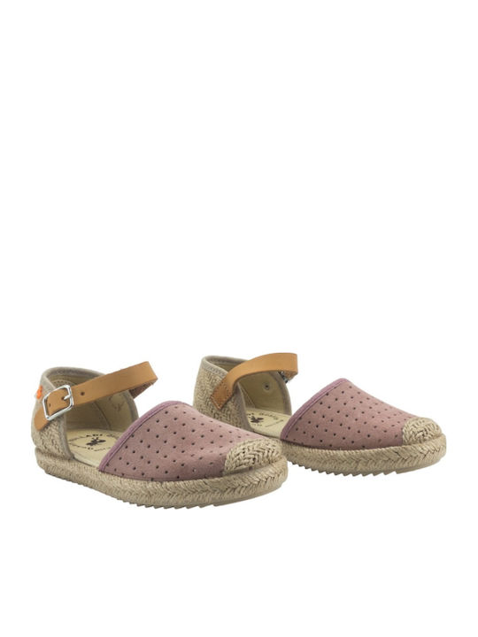 Kids Espradrilles with Adjustable Metal Clasp Pink