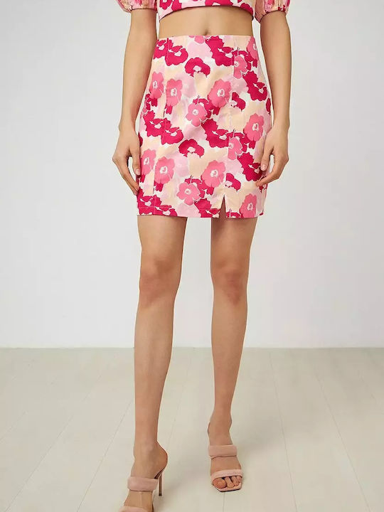 Desiree Mini Skirt Floral in Red color