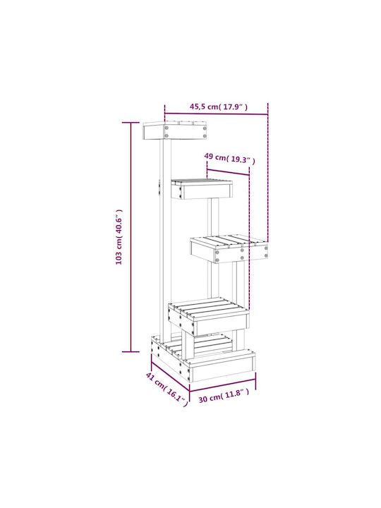 vidaXL Scratching Post Cat Trees White 45.5x49x103cm