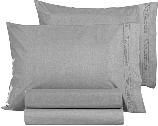 Guy Laroche Cearșaf Dublu cu Elastic 140x200+32cm. Color Plus Argint