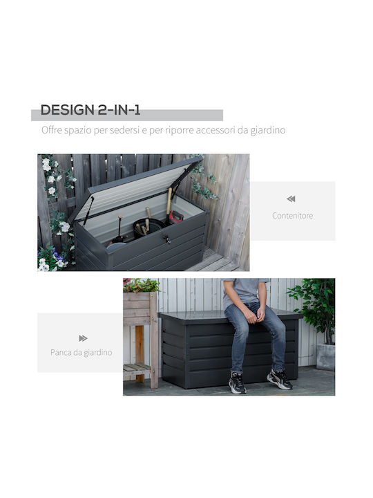 Outsunny Outdoor Storage Box Gray L120xW62xH62cm