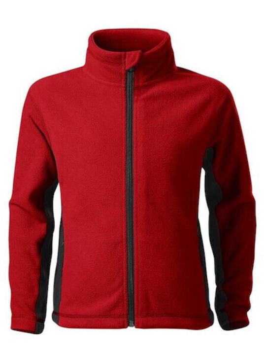 Kinderstrickjacke Fleece Rot