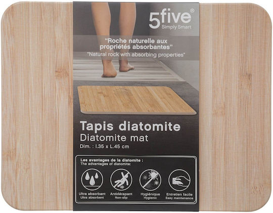 5Five Antiderapant Covoraș de Baie Lemn F-V 160928A Maro 35x45buc