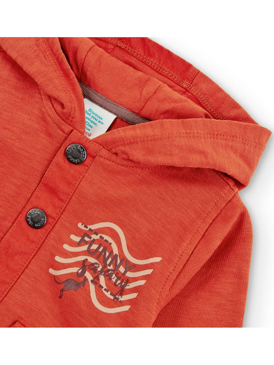 Kids Sweatshirt Cardigan with Hood Orange