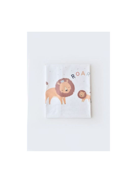 Bi Baby King Lion Wasserdichtes Wickeltuch Weiß 50x75cm.