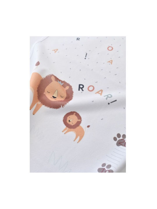 Bi Baby King Lion Wasserdichtes Wickeltuch Weiß 50x75cm.