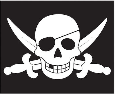 Children's flag with hoist 'Pirate' Flag with hoist pirate 55 x 45cm.