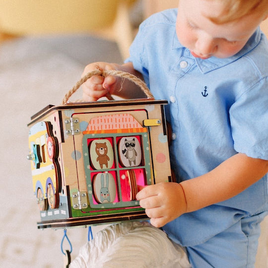 Eli Neli Activity Cube Activity Cube with Led made of Wood with Lights for 18++ Months