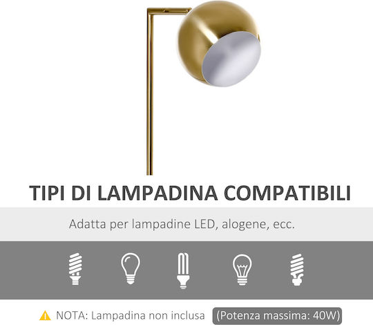 HomCom Vintage Lampa de podea Auriu