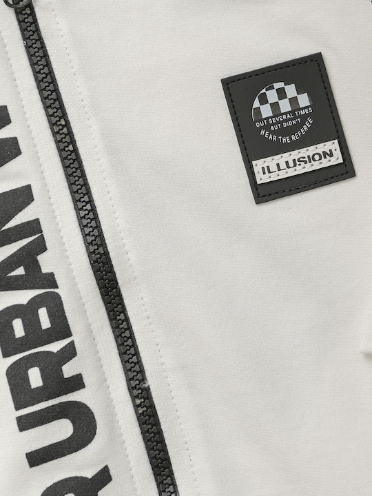 Kinder-Sweatshirtjacke mit Kapuze Weiß