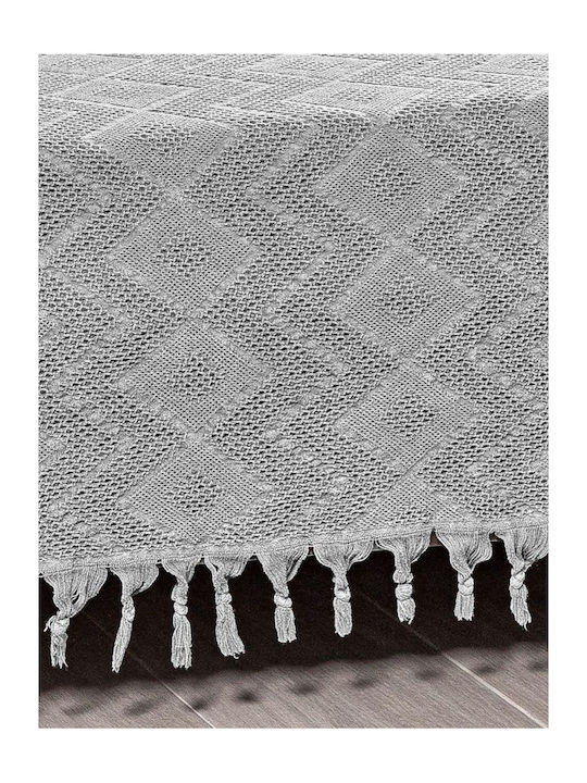 Madi Tifoon Blanket Pique Queen with Fringes 220x240cm. Gray