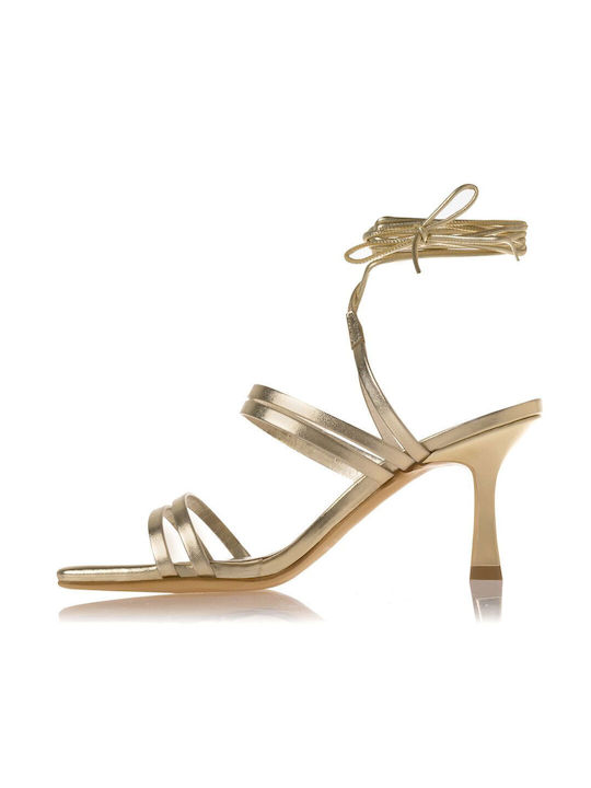 Sante Damen Sandalen mit Chunky mittlerem Absatz in Gold Farbe