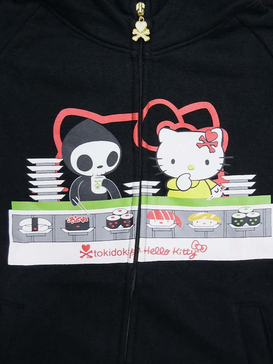 Tokidoki Kids Sweatshirt Cardigan with Hood Black