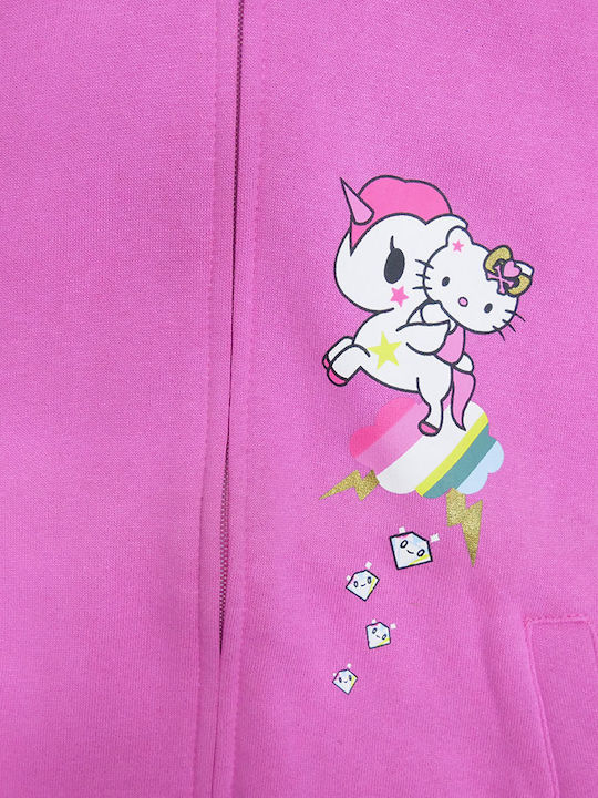 Tokidoki Cardigan pentru copii din material frotirat cu glugă Roz