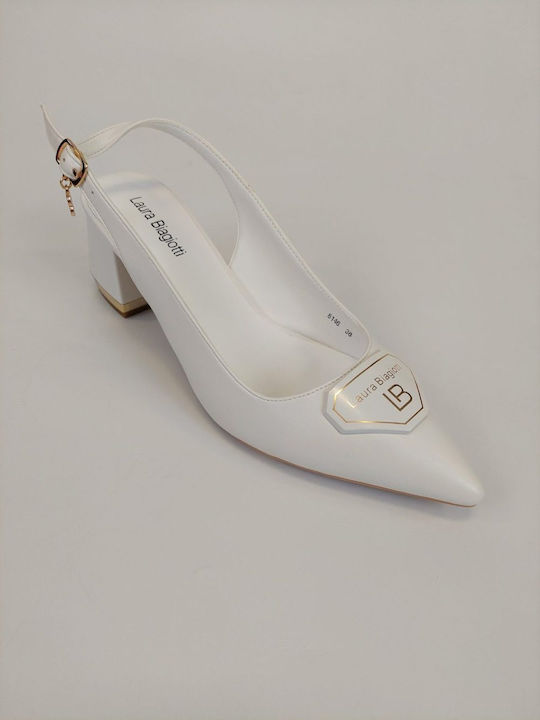 Παπούτσια mules λευκά LAURA BIAGIOTTI LAB 8146 L13 WHITE