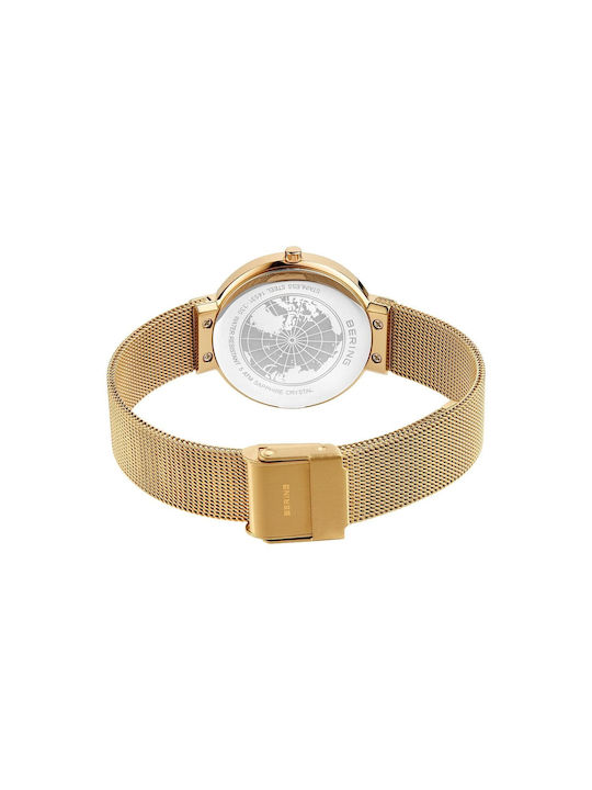 Bering Time Watch with Gold Metal Bracelet