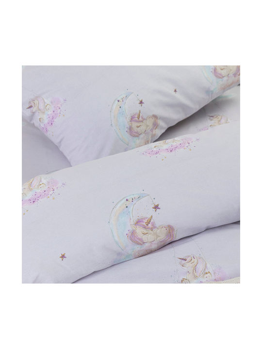 Borea Seturi de cearșafuri Single Bumbac Cloud Lila 160x250cm 3buc