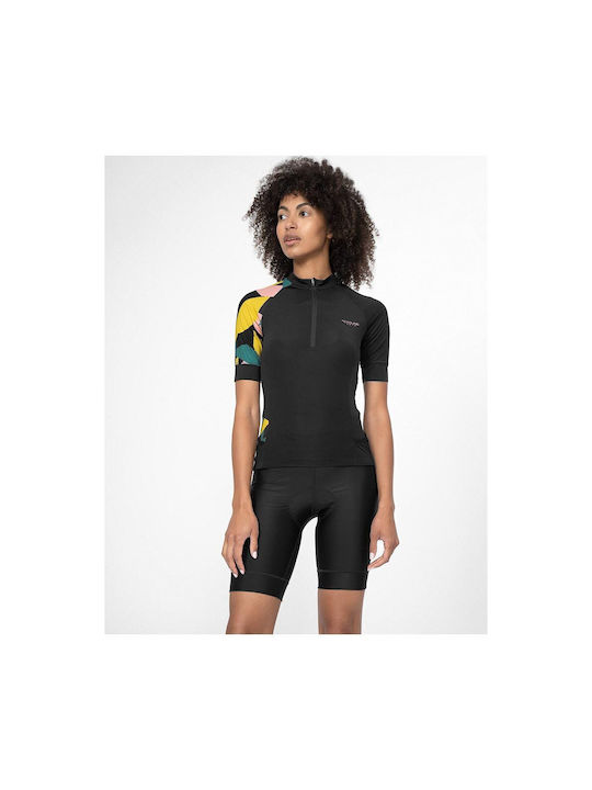 4F Cycling Kurze Ärmel Radtrikot Schwarz