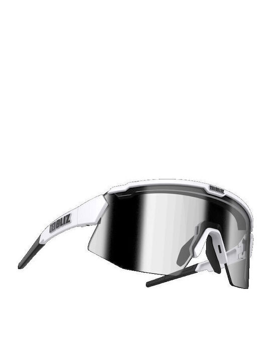 Bliz Breeze Unisex Sunglasses with White Plastic Frame and Purple Polarized Mirror Lens 52102-04