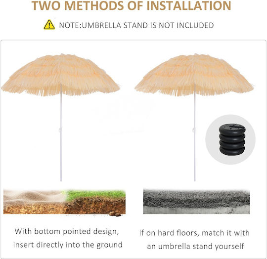 Umbrelă Rotundă Metalică Ecru Φ1.6xÎ1.9m