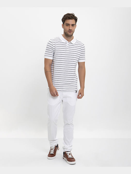 Striped Polo Shirt Commander White