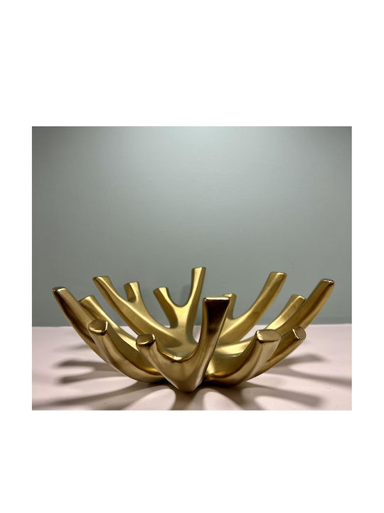 Karvounis Ceramic Decorative Platter Golden 30x10.5cm