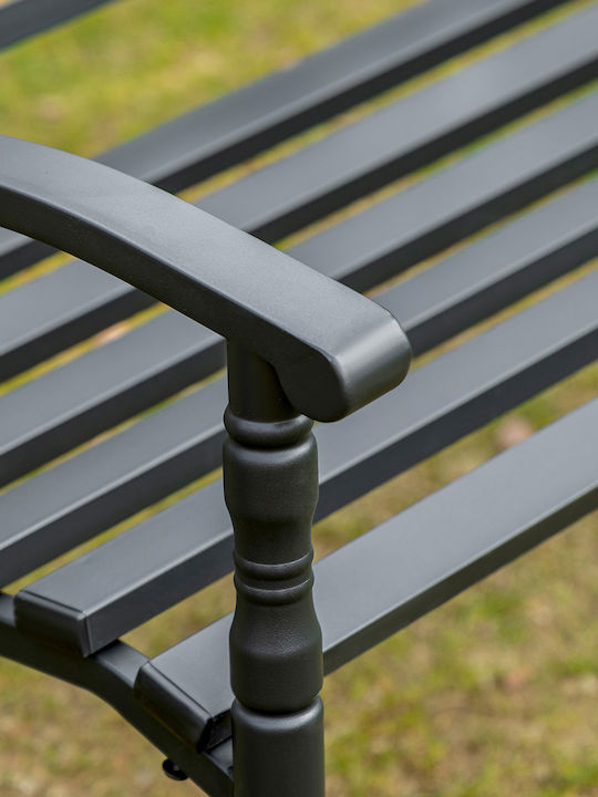 Bench Outdoor Metal Black 128x62.5x81.5cm