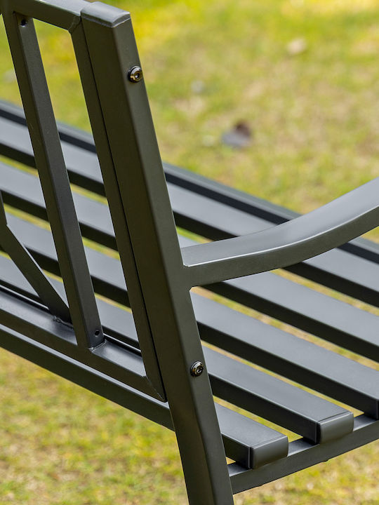 Bench Outdoor Metal Black 128x62.5x81.5cm