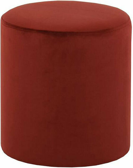 Stool For Living Room Upholstered with Velvet Cylinder Royal Blood 35x35x38cm
