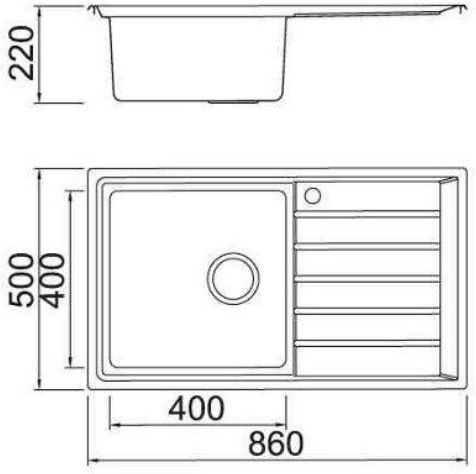 Karag BL 654 BL654 Drop-In Sink Inox Satin W86xD50cm Silver