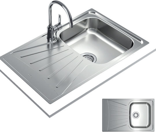 Teka Starbright 45 E-XN 1B 1D Ένθετος Δεξιός Inox Σατινέ Μ86xΠ50cm Ασημί