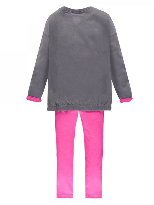 Brums Σετ με Αθλητική Φόρμα Girls Set 2Pcs Tracksuit With Leggins 183BGEP001-853 Γκρι Σκούρο Κορίτσι