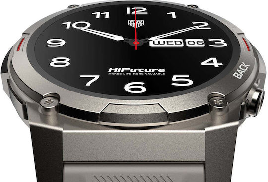 HiFuture FutureGo Mix 2 Stainless Steel Smartwatch με Παλμογράφο (Γκρι)