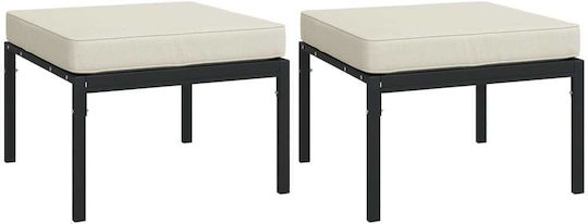 Scaun Metalic Negru 2 Bucăți 60x60x35 cm Scaun Metalic Negru 2 Bucăți 60x60x35 cm