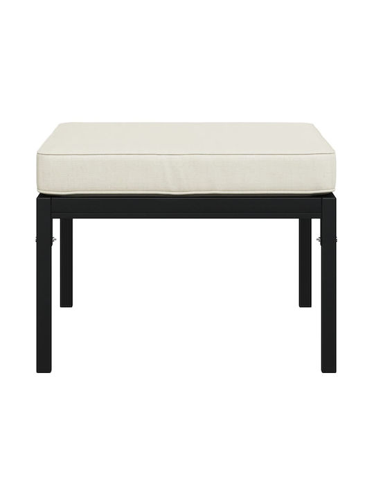Scaun Metalic Cub Pentru Exterior Cu Pernă Negru 2 Bucăți 60x60x35cm
