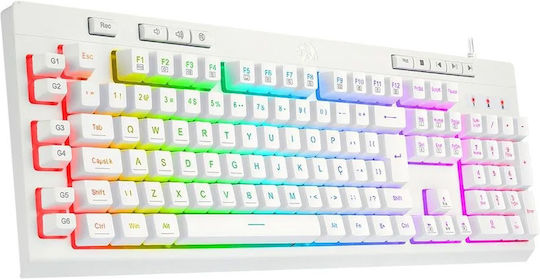 Redragon K512W Shiva Gaming Πληκτρολόγιο με RGB φωτισμό (Αγγλικό US) Λευκό