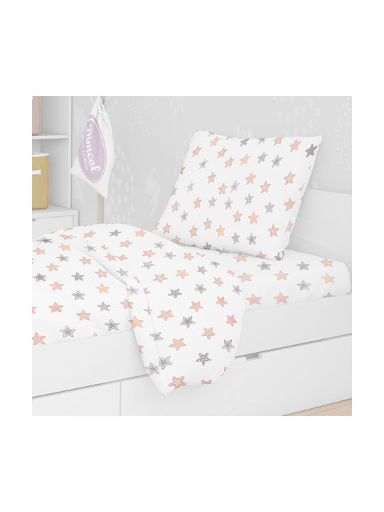 Dimcol Sheet Set Single Cotton Star 103 Grey 160x240cm 3pcs