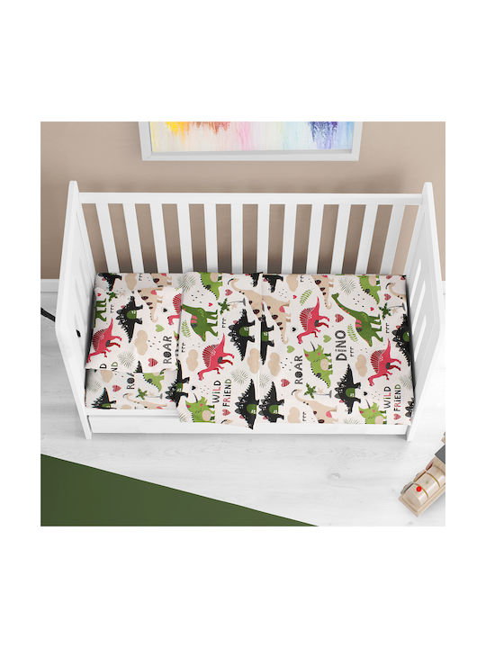 Dimcol Baby Sheet Cradle Cotton Multicolour 80x110cm