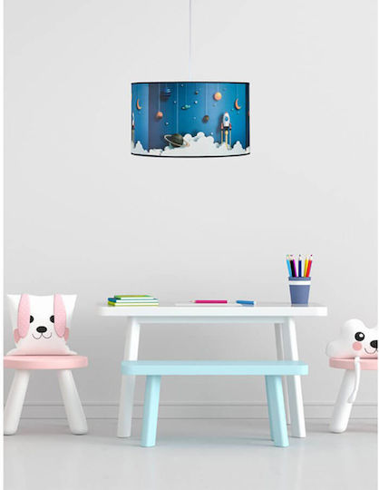 ArkoLight Einfaches Kinderzimmer-Deckenleuchte Hängend 40W mit E27-Fassung Blau 40cm