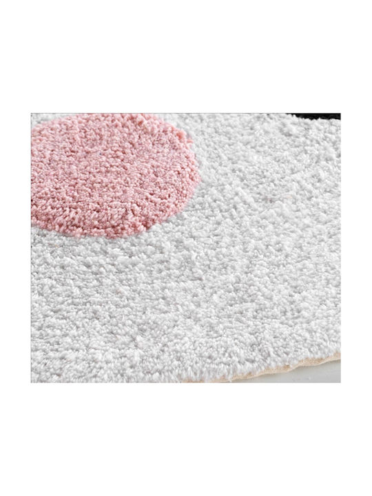 Flamingo Panda Kids Rug Alb Round with Diameter 90cm