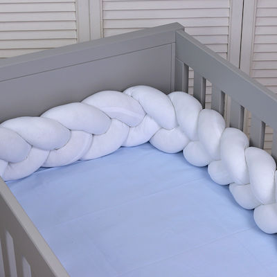 Baby Oliver Design Crib Bumpers Braided Inside White 18x200cm