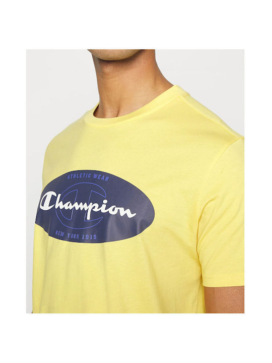 Champion T-shirt Bărbătesc cu Mânecă Scurtă Galben