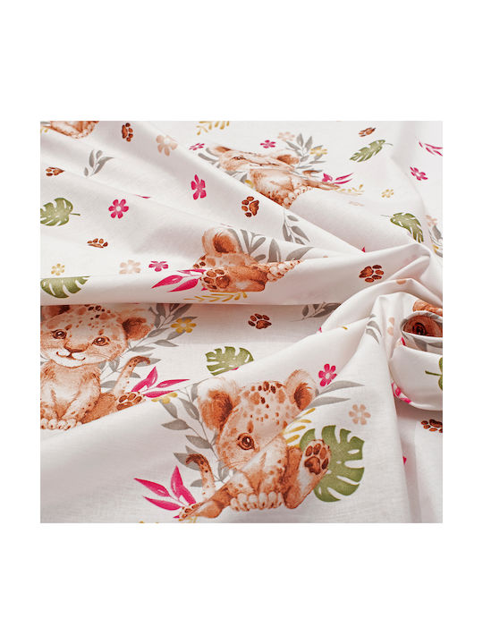 Dimcol Lion Cub Kids Duvet Cover Single Cotton 530 Beige 160x240cm