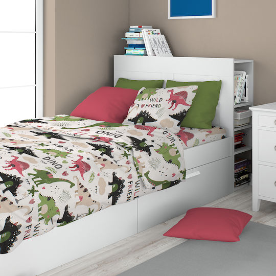 Dimcol Kids Duvet Single Dinosaur 518 Multicolour 160x240cm