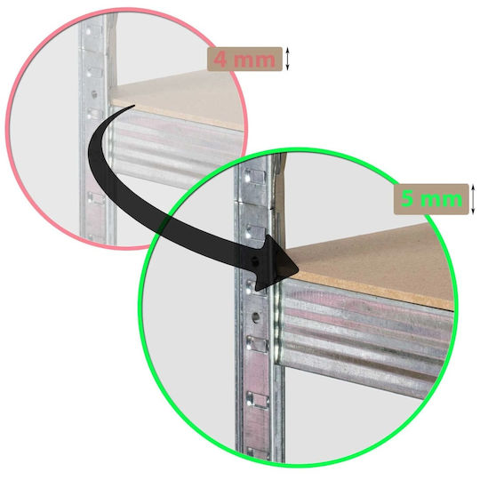 Humberg Dexion Regal Verzinkt 90x40x180cm mit 5 Regalen Gesamtbelastbarkeit 1325kg