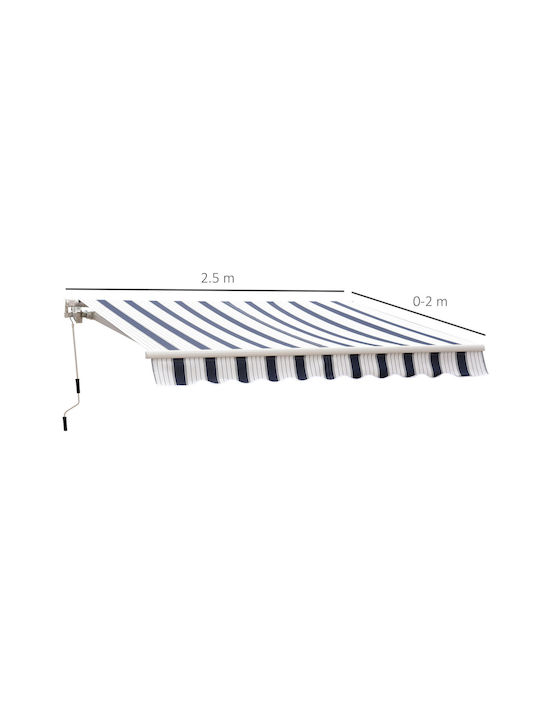 Outsunny Τέντα Βεράντας Μπλε 2.5x2m