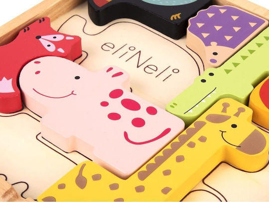 Ξύλινο Παιδικό Puzzle Animals 11pcs Eli Neli